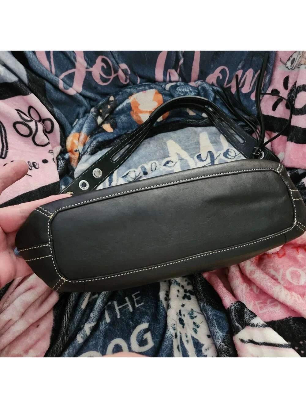 Coach Legacy East West Hobo 1417 Black Glove Tanned Leather Shoulder Bag Tassel